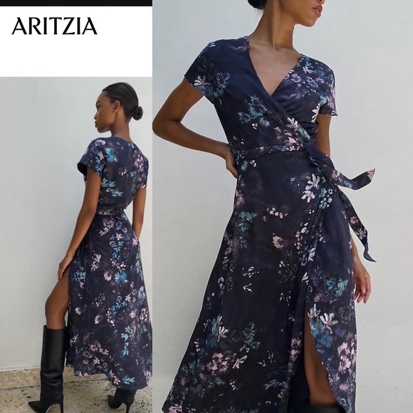 Babaton Dresses & Skirts - babaton slit wrap dress NEW xxs